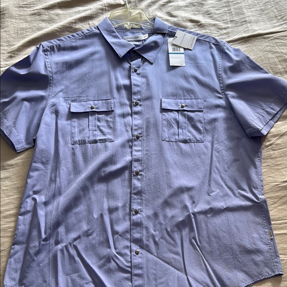 Calvin Klein Men's Blue Short Sleeve Shirt - Picture 1 of 3